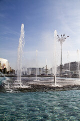 Bucharest central city fountain