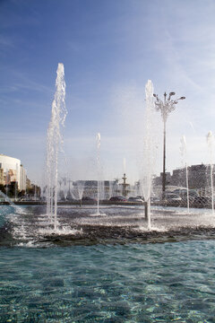 Bucharest central city fountain