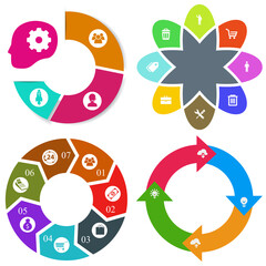 Business infographics. Set of pie chart.