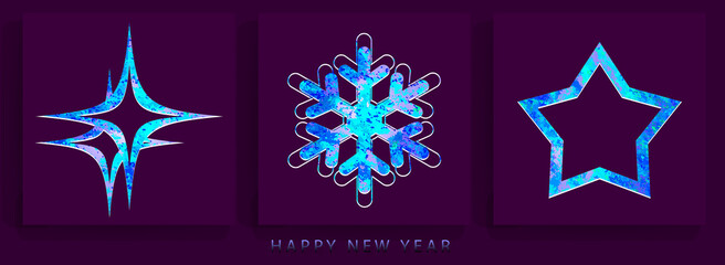 Christmas abstract texture snowflakes in blue and purple shade, design component