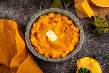 Pumpkin porridge. Traditional autumn dish