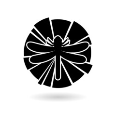 Dragonfly logo design with shadow