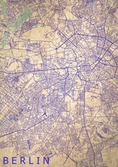 Berlin Stadtplan Stadtkarte Straßen blau