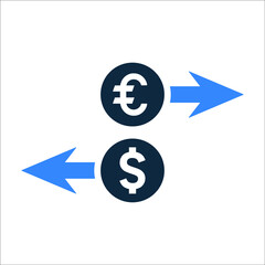 Bank, currency exchange, payment icon. Simple editable vector design isolated on a white background.
