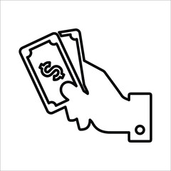 Cash payment, transfers line icon. Outline vector.