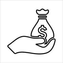 Business, dollar line icon. Outline vector.