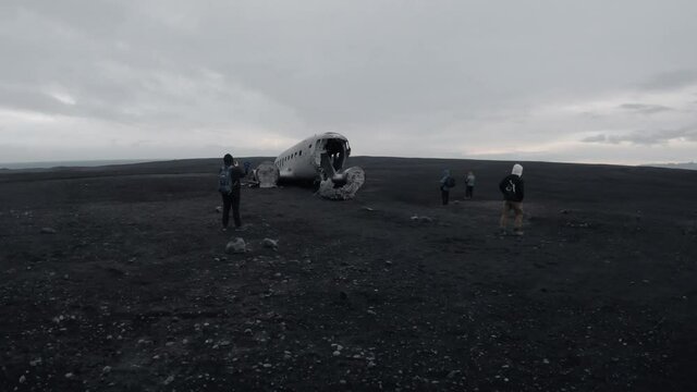 Around wreck of and airplane in Iceland