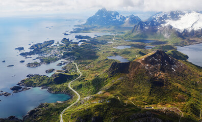 Aerial view of Lofoten, Norway