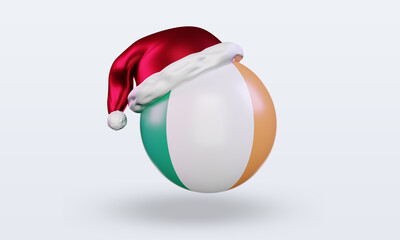 3d santa claus cap Ireland flag rendering front view