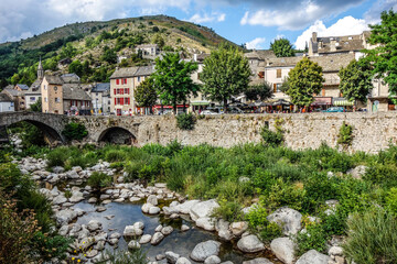 Pont-de-Montvert Gorges du Tarn Tarn Schlucht Okzitanien Occitanie Lozère Fluss Brücke Frankreich 