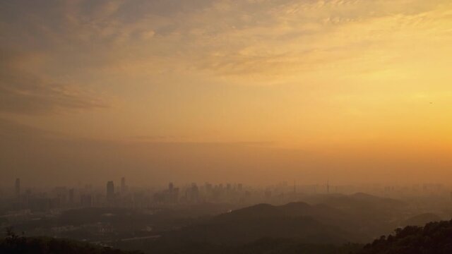 Guangzhou city skyline at sunset - Guangzhou(Canton), Capital of Guangdong Province, China.