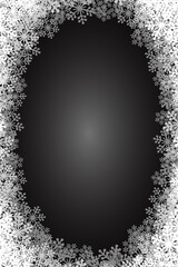 Christmas snowflakes blank frame vector illustration