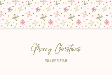 Xmas greeting card with snowflakes. Christmas design. Vector