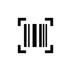 Barcode icon. Black bar code pictogram for designation. Barcode vector symbol isolated on white background.