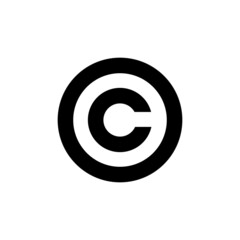 Raster copyright icon, letter 