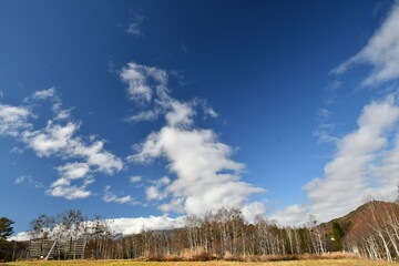 開田高原　青空と雲