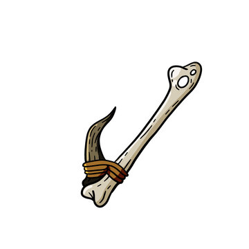 bone hook primitive tool isolated clip art preview