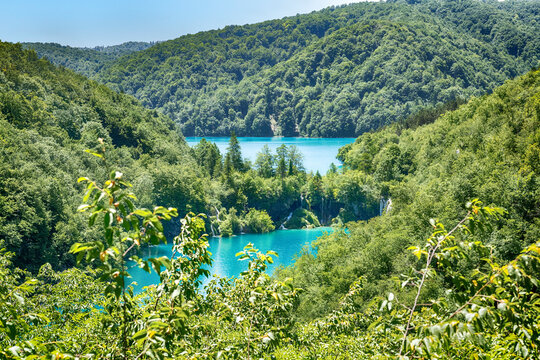 Kroatien - Plitvicer Seen mit Seen, Wasserfällen und Wald im Sommer