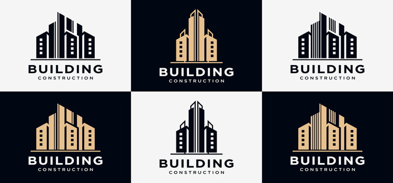 House construction icon logo building architectural design and construction building