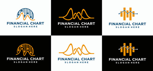 Financial market graphics logo abstract logo design financial company concept financial chart logo 