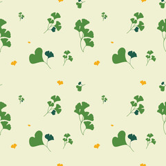 Ginkgo leaves seamless pattern. Seamless pattern with ginkgo leaves.