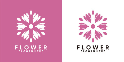 flower logo design with creativ concept