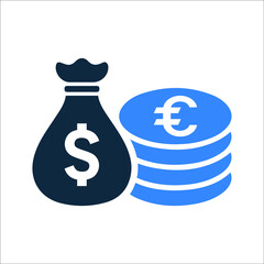 Business, coin stacks, money icon. Simple editable vector illustration.
