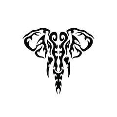 Tribal Elephant Logo. Tattoo Design. Stencil Vector Illustration