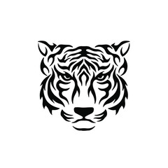 Tiger Symbol Logo. Tribal Tattoo Design. Stencil Vector Illustration