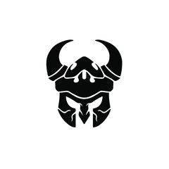 Viking Logo. Tattoo Design. Stencil Vector Illustration