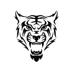 Tiger Symbol Logo. Tribal Tattoo Design. Stencil Vector Illustration