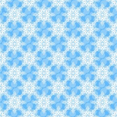 delicate white snowflakes on a light blue background. winter wallpaper. colorful monochrome seamless pattern. print, cover, template. decorative background for printed products, packaging, textiles.