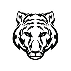 Tiger Symbol Logo. Tribal Tattoo Design. Stencil Vector Illustration