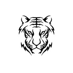 Tiger Symbol Logo. Tribal Tattoo Design. Stencil Vector Illustration