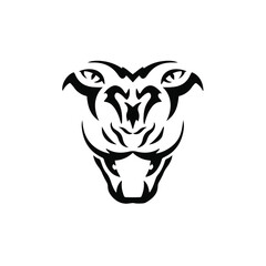 Tiger Symbol Logo. Tribal Tattoo Design. Stencil Vector Illustration
