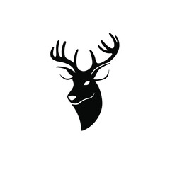 Deer Symbol Logo. Tattoo Design. Stencil Vector Illustration