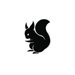 Squirrel Symbol Logo. Tattoo Design. Stencil Vector Illustration