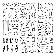 Arrow doodle collection. Hand drawn set of arrows.