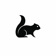 Squirrel Symbol Logo. Tattoo Design. Stencil Vector Illustration