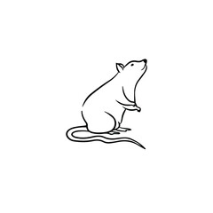 Rat Symbol Logo. Stencil Vector Illustration