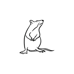 Rat Symbol Logo. Stencil Vector Illustration