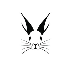 Rabbit Symbol Logo. Tattoo Design. Stencil Vector Illustration