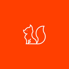 Fox Line Art. Simple Minimalist Logo Design Inspiration. Vector Illustration.