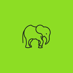 Elephant Line Art. Simple Minimalist Logo Design Inspiration. Vector Illustration.