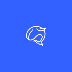 Whale Line Art. Simple Minimalist Logo Design Inspiration. Vector Illustration.