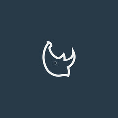 Obraz na płótnie Canvas Rhino Line Art. Simple Minimalist Logo Design Inspiration. Vector Illustration.