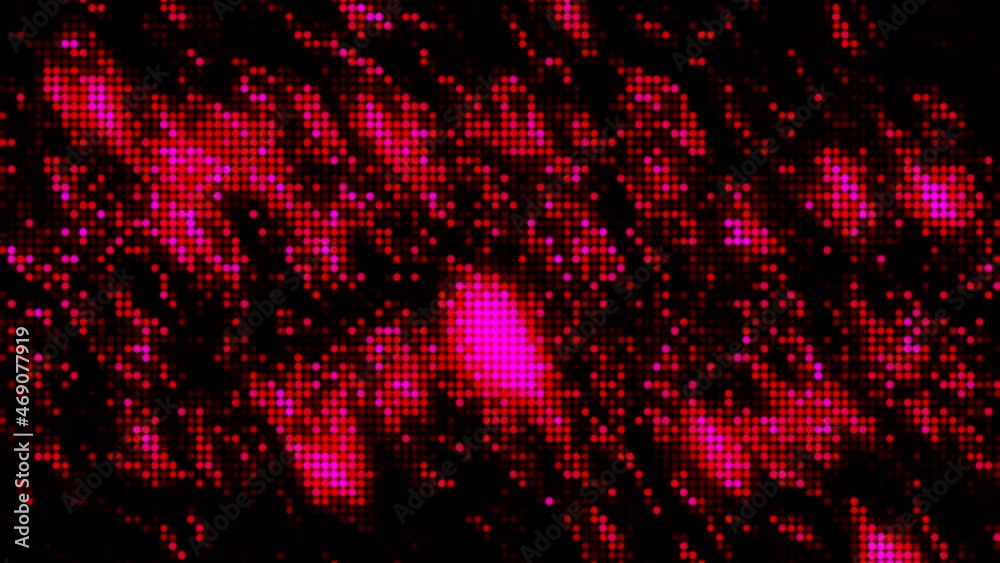Aufkleber light abstract pixelated background with small flashing red particles, seamless loop. motion. retro 