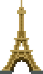 Pixel Eiffel Tower - vector, isolated