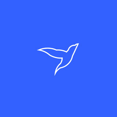 Bird Line Art. Simple Minimalist Logo Design Inspiration. Vector Illustration.