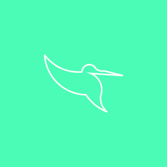 Obraz premium Hummingbird Line Art. Simple Minimalist Logo Design Inspiration. Vector Illustration.
